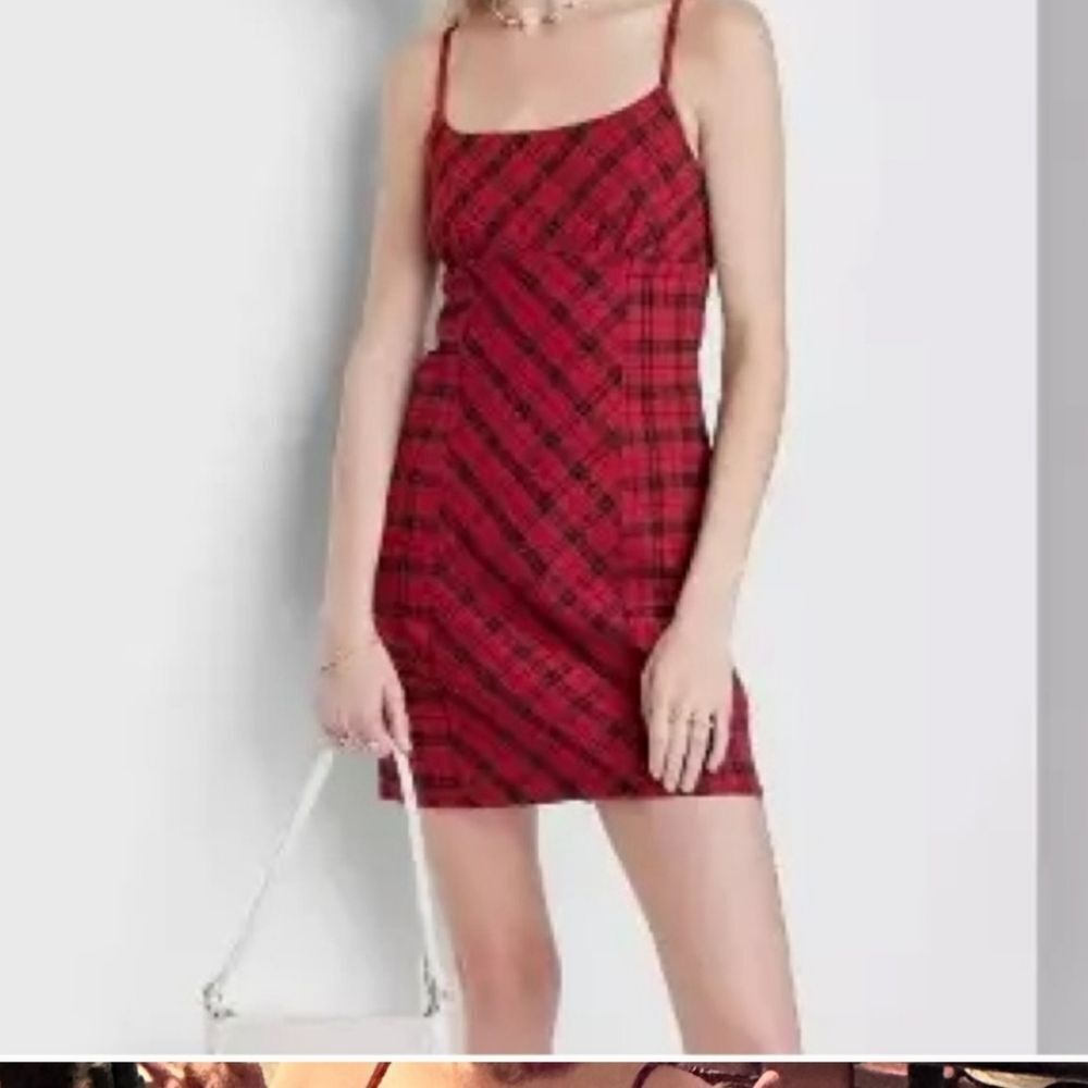 Wild Fable Red/Black Plaid Sheath Dress. Schoolgirlcore. Whimsygoth.